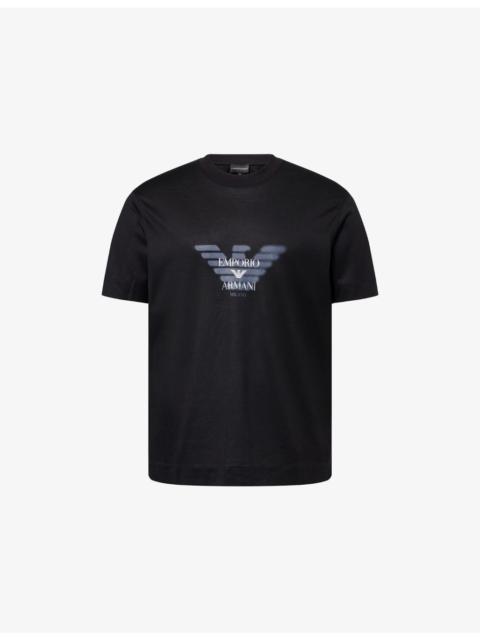 EMPORIO ARMANI Faded Logo-Print Cotton-Jersey T-Shirt