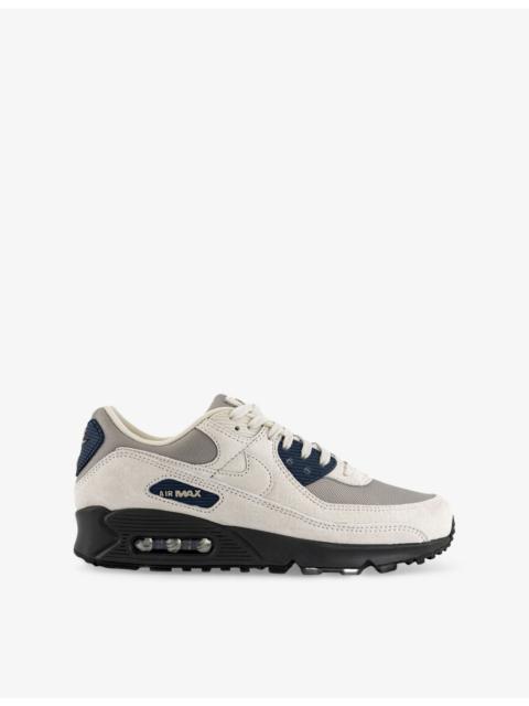 Nike Air Max 90 Leather and Mesh Low-Top Trainers