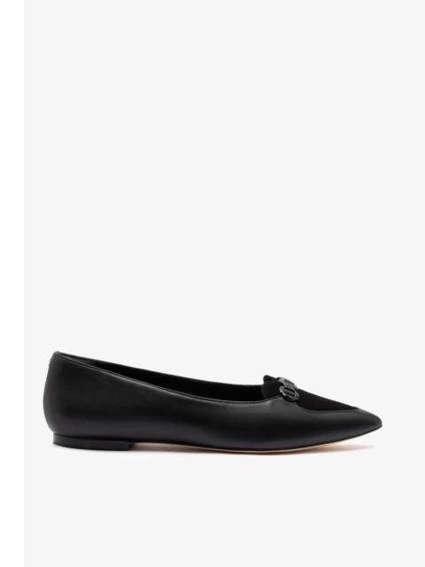 Larroudé Audrey Flat In Black Leather