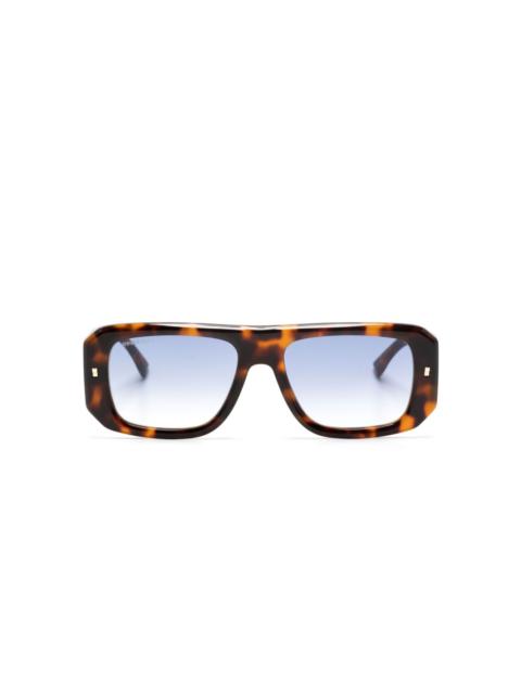 DSQUARED2 tortoiseshell rectangle-frame sunglasses