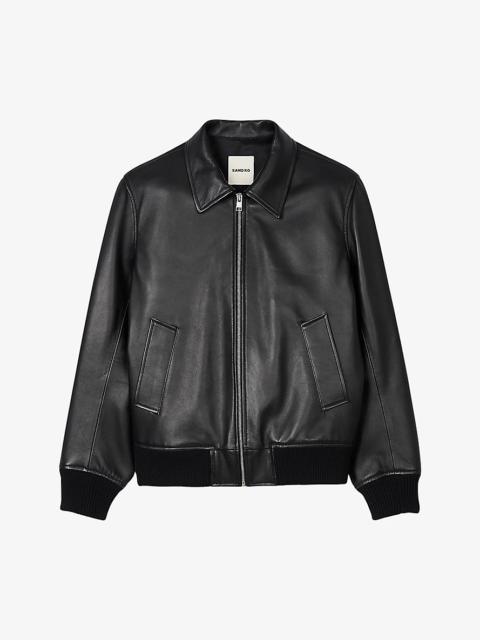 Sandro Relaxed-fit leather jacket