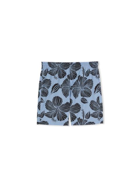Poplin cotton Bermuda shorts with "Hibuscus" print