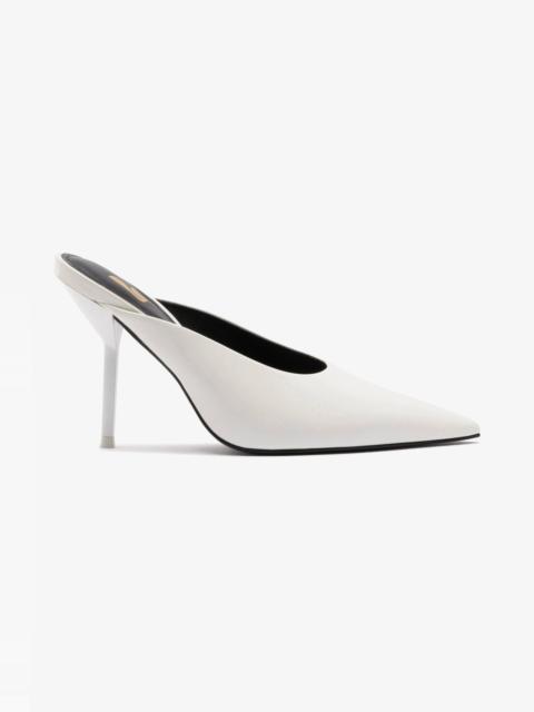 Larroudé Lova Mule In White Box Leather