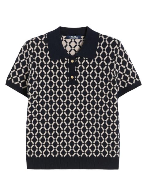 Max Mara Women's Jacquard Wool Polo Shirt - Ultramarine