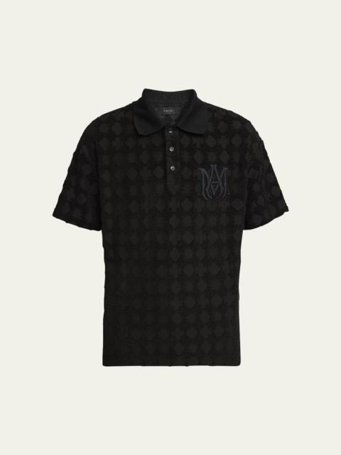 AMIRI Men's MA Quad Toweling Polo Shirt