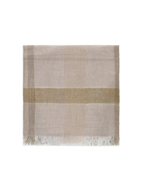 PESERICO fringed checked scarf