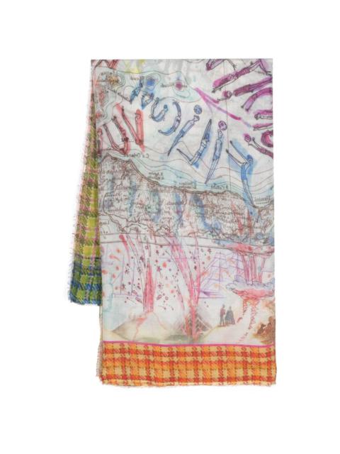 Eolie graphic-print scarf