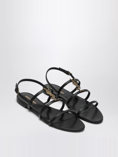 ★Saint Laurent★ Cassandre Flat Sandals Black 777348BDATT10 Saint Laurent New Cassandra Flat Sandals | Black | FARFETCH