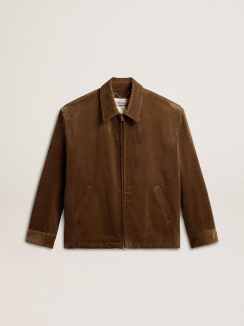 Men's olive-green corduroy jacket