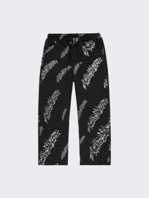 HELLSTAR Roll Print Graffiti Baggy Sweatpant Black