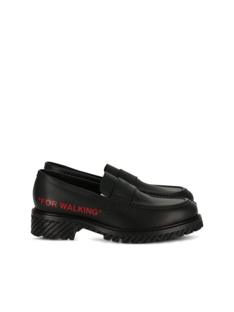 Off-White slogan-print loafers