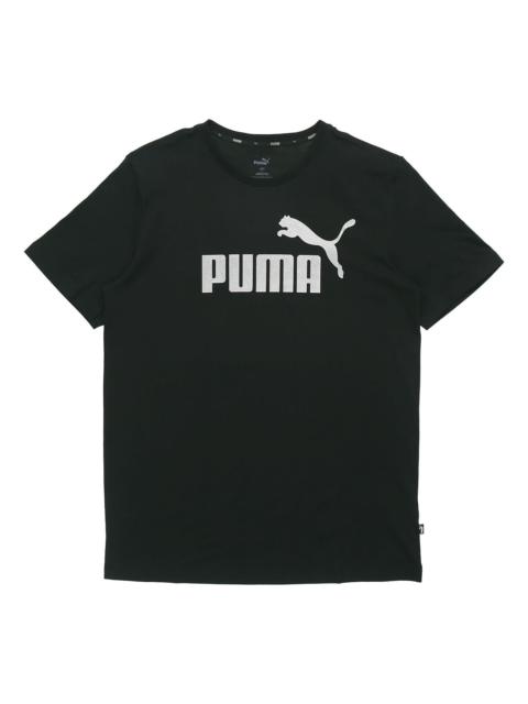 PUMA PUMA Logo Printed Short Sleeve TEE Black 583843-01