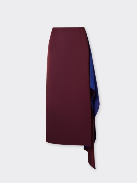 Ferrari Two-Tone Satin Asymmetrical Skirt