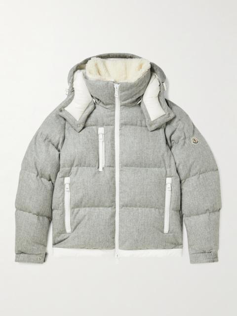 Moncler Tarentaise Quilted Virgin Wool-Flannel Hooded Down Jacket