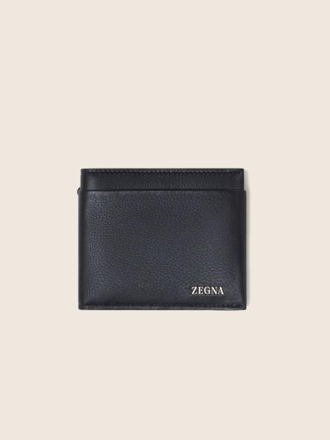 ZEGNA DARK BLUE SECONDSKIN BILLFOLD WALLET