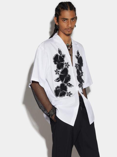 DSQUARED2 D2 GOTH FLOWER BOWLING DROPPED SHIRT