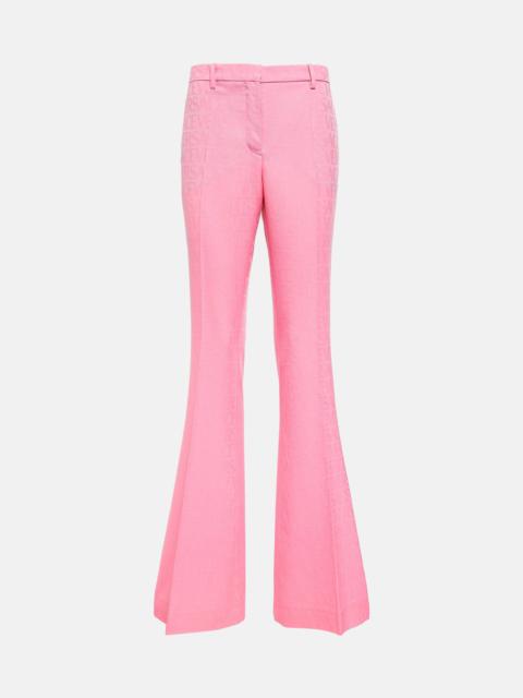 Versace Allover flared wool pants