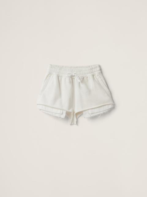 Embroidered cotton shorts