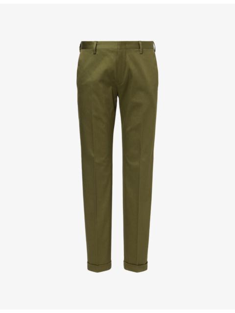 Paul Smith Turn-Up Slim-Leg Cotton Trousers