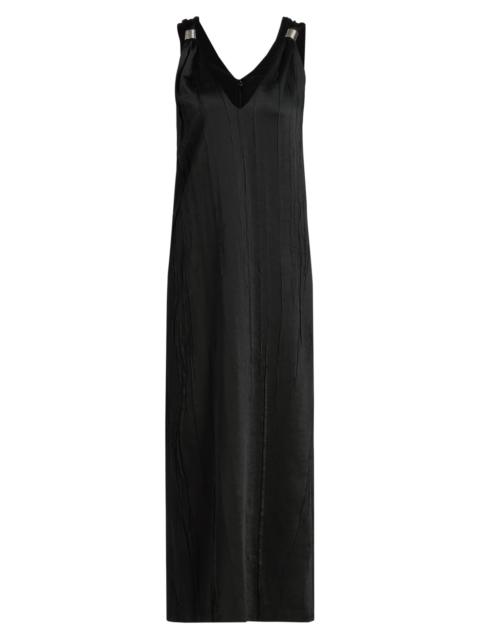 BRANDON MAXWELL Women's Keke Deep V Shift Midi-Dress - Black