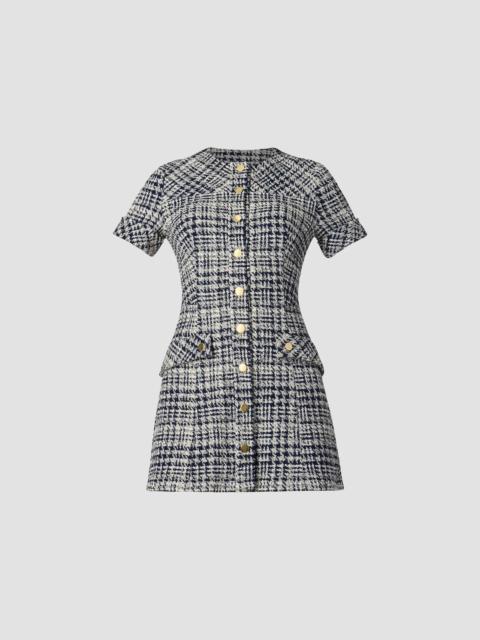 Shoshanna Women's Haisley Plaid Tweed Minidress - Navy Ivory