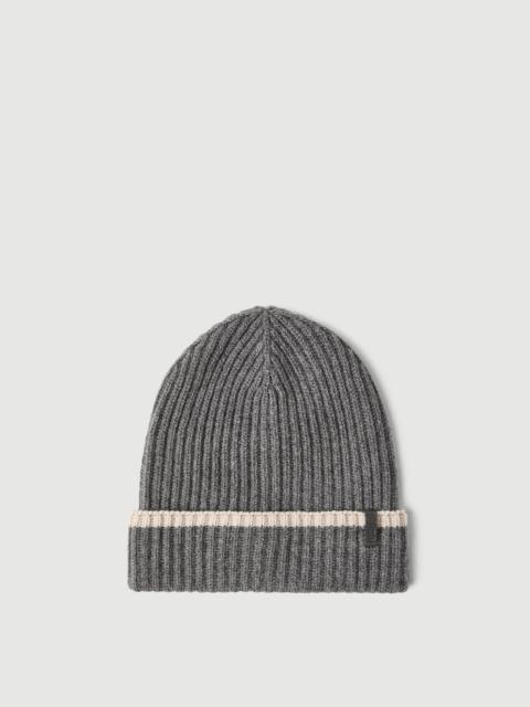 Brunello Cucinelli Cashmere English rib knit beanie with monili