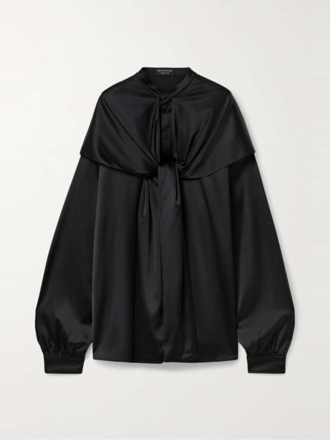 BALENCIAGA Hooded duchesse-satin blouse