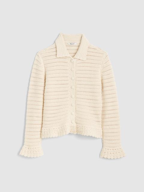 Madewell Pointelle-Knit Peplum Cardigan