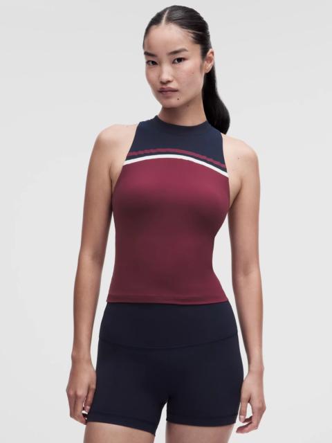 lululemon Mockneck Shelf Tank Top Light Support, B/C Cup *Stripe