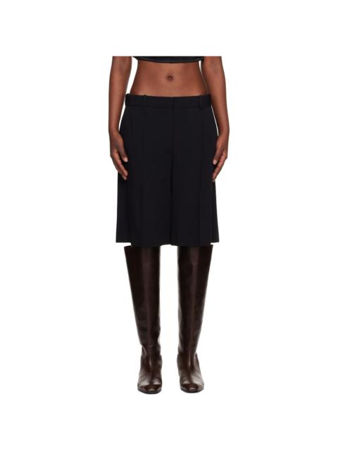 TOTEME Black Wide Fluid Shorts