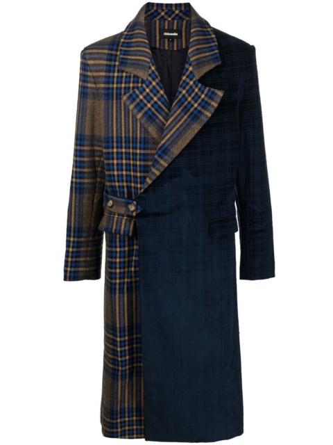 Ahluwalia asymmetric check-print wrap coat