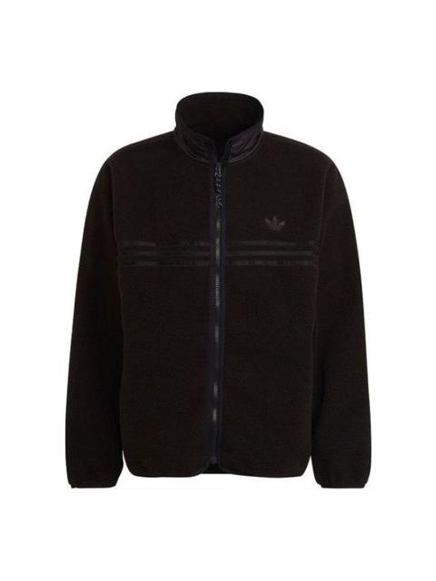 adidas Men's adidas originals Stay Warm Fleece Lined Polar Fleece Sports Jacket Black HF9216