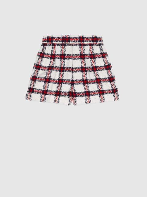 Check tweed shorts