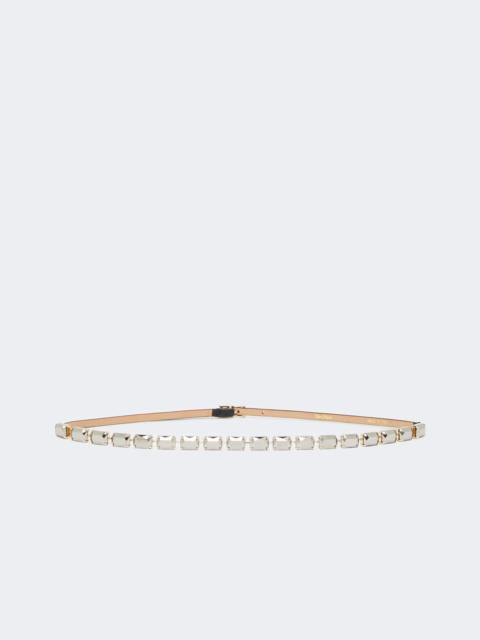 Max Mara Jewelled nappa leather belt - BLACK
