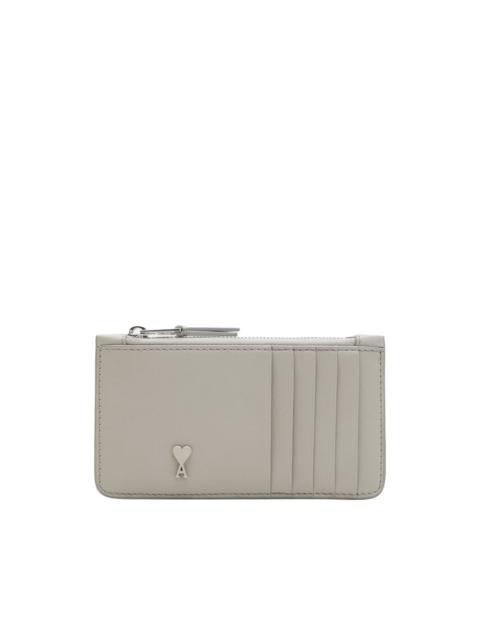 AMI Paris zipped coeur leather cardholder