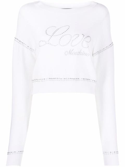Moschino embroidered logo cotton sweater