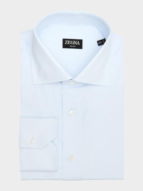 ZEGNA Men's Micro-Structure Trecapi Cotton Dress Shirt