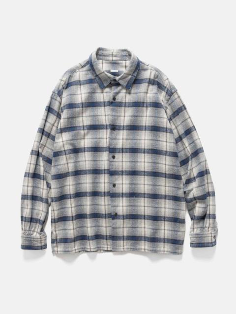 Vintage Cotton Silk Nep Twill Check Shirt Navy