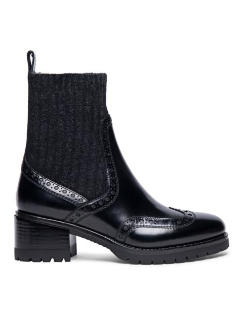 Santoni Leather low-heel brogue ankle boots
