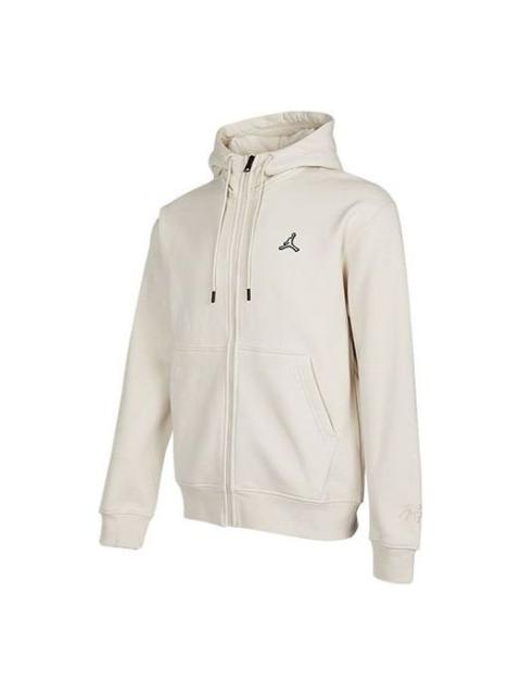 Jordan Men's Air Jordan Fleece Lined Flying Man Logo Zipper Cardigan Jacket Creamy White DA9811-104