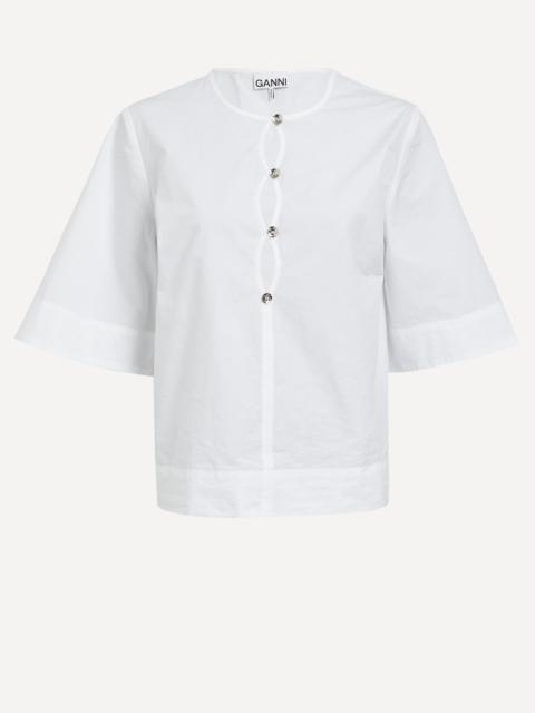 GANNI Cotton Poplin Blouse