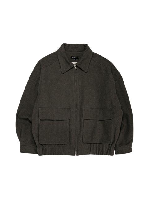 evan kinori Zip Jacket Two Top Dyed Cotton Kersey Olive Heather
