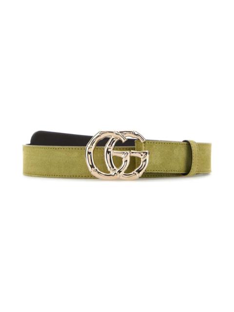 GUCCI Sage Green Suede Belt