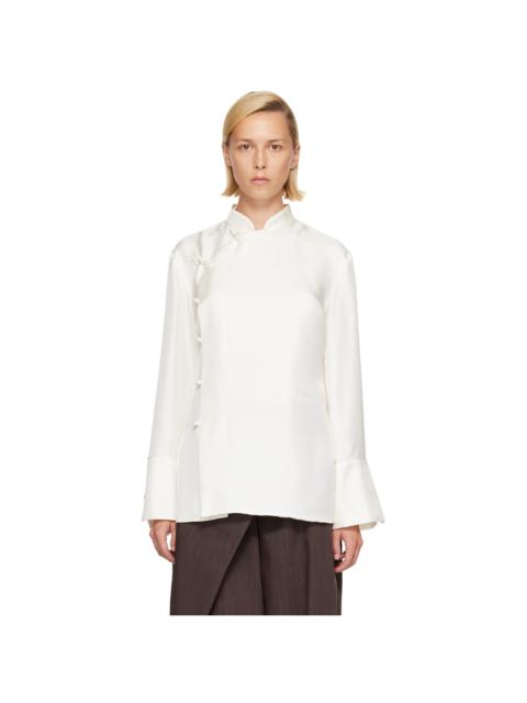 RÓHE White Pankou Closure Silk Shirt