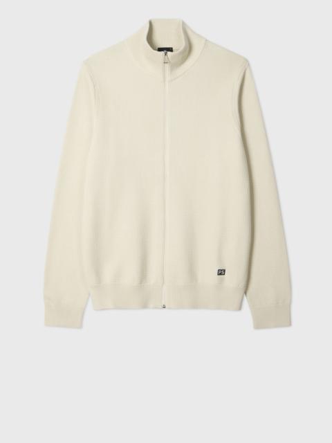 Paul Smith Cream Textured-Cotton Zip Cardigan