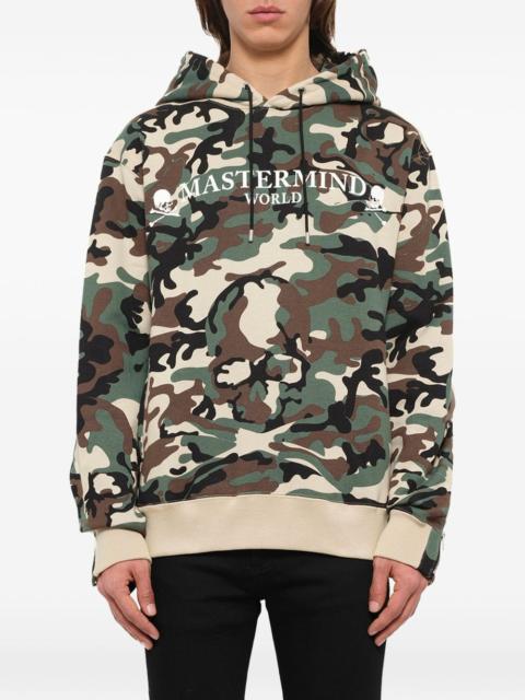 mastermind JAPAN camouflage-print skull-motif hoodie