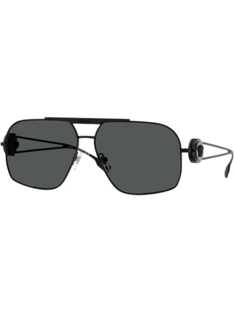 VERSACE Versace Geometric Sunglasses Gray Black (VE2269 143387)