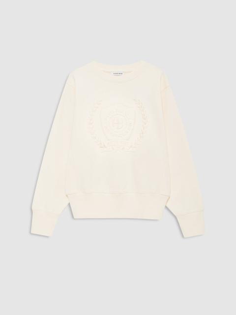 ANINE BING Harry Shrunken Signet Sweatshirt - Ecru