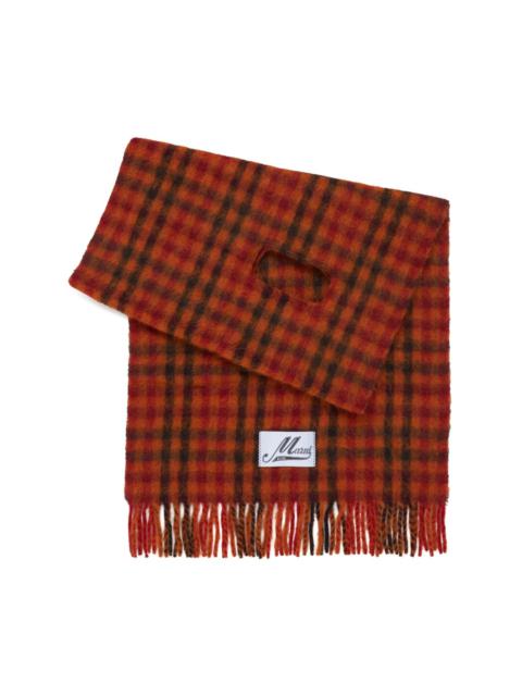 Marni cut-out detail checked scarf