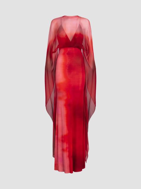 SILVIA TCHERASSI Women's Kendra Printed Silk-Blend Chiffon Maxi Dress - Rouge Degrade